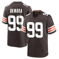 Kooe C.Browns #99 Julian Okwara Player Brown Home Game Stitched Jerseys
