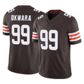 Kooe C.Browns #99 Julian Okwara Player Brown Vapor F.U.S.E. Limited Home Game Stitched Jerseys