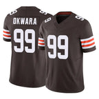 Kooe C.Browns #99 Julian Okwara Player Brown Vapor F.U.S.E. Limited Home Game Stitched Jerseys
