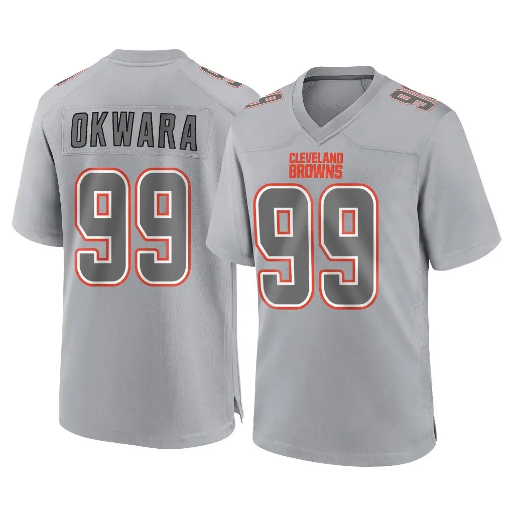 Kooe C.Browns #99 Julian Okwara Player Gray Atmosphere Fashion Game Stitched Jerseys