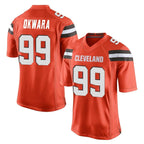 Kooe C.Browns #99 Julian Okwara Player Orange Vapor Limited Home Game Stitched Jerseys