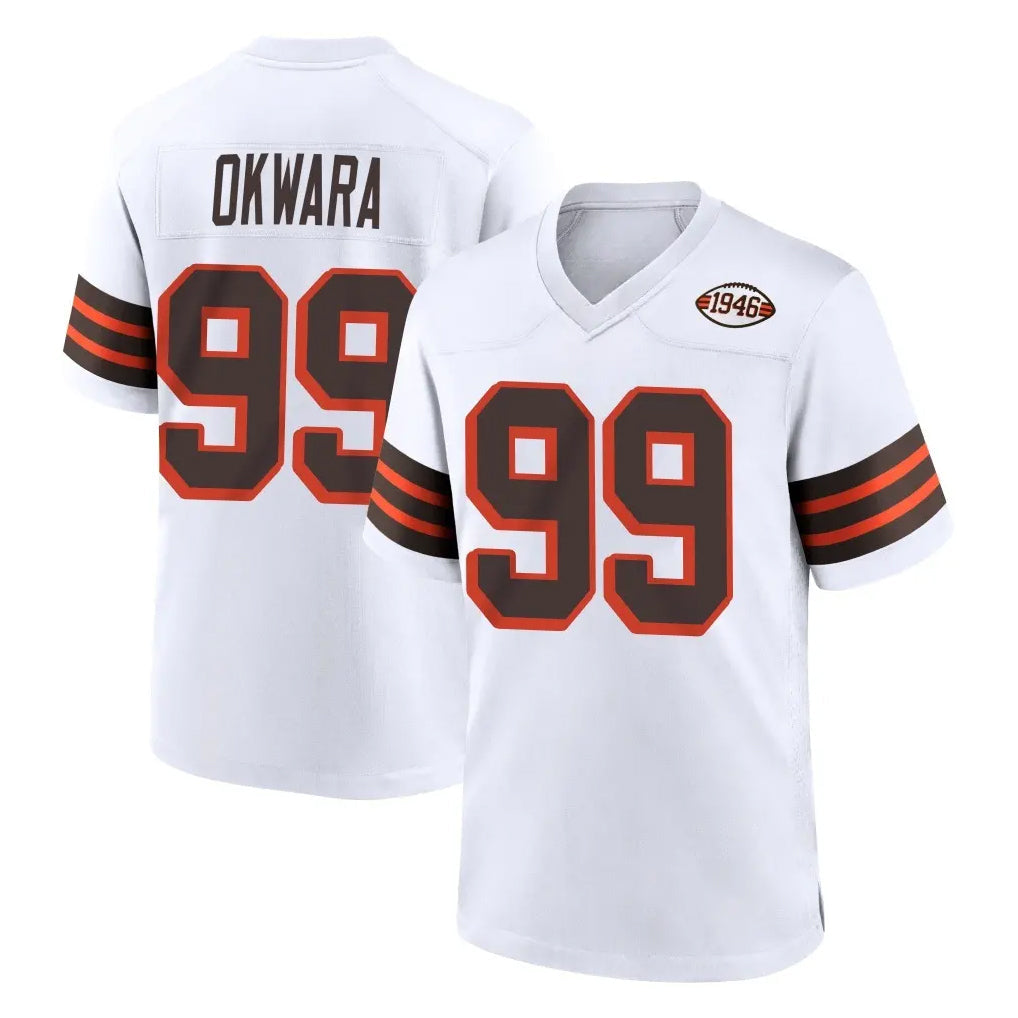 Kooe C.Browns #99 Julian Okwara Player White Alternate Home Game Stitched Jerseys