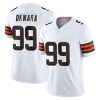 Kooe C.Browns #99 Julian Okwara Player White Vapor F.U.S.E. Limited Home Game Stitched Jerseys
