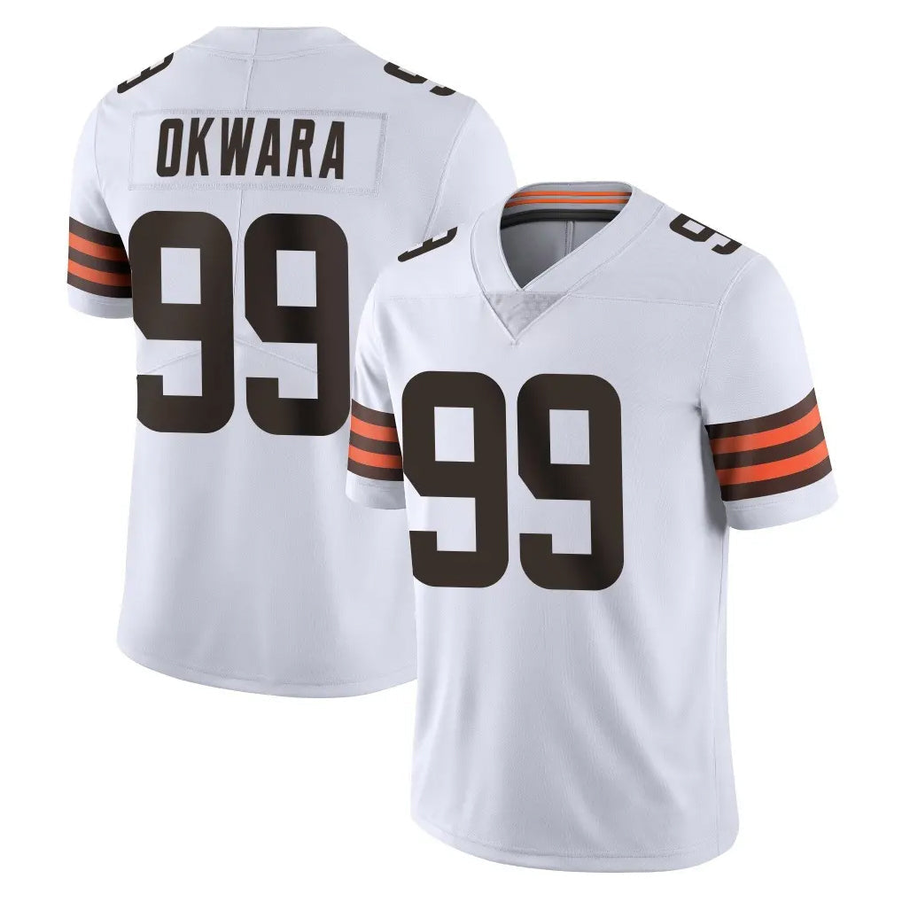 Kooe C.Browns #99 Julian Okwara Player White Vapor Untouchable Limited Home Game Stitched Jerseys