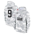 Kooe C.Browns #9 Grant Delpit Player Arctic Camo Salute to Service Hoodies Limited Game Stitched Jerseys