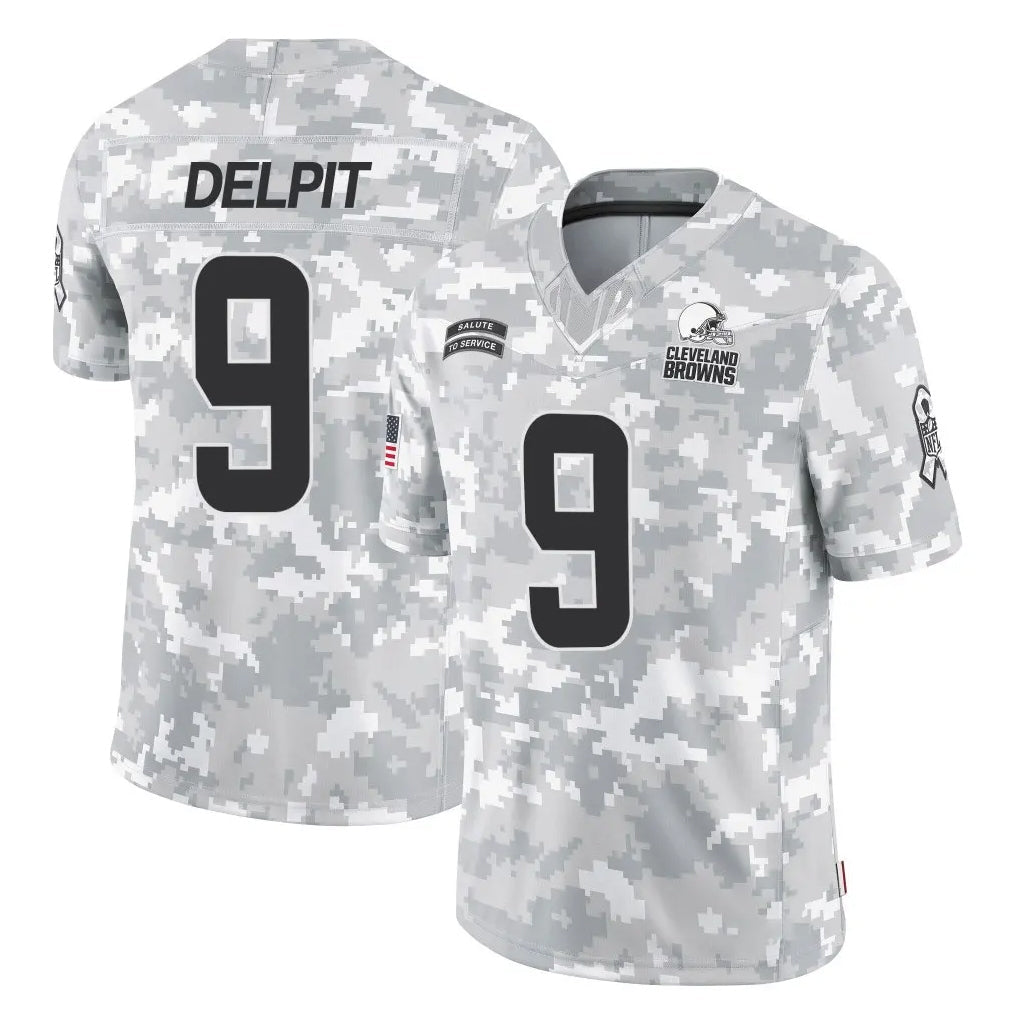 Kooe C.Browns #9 Grant Delpit Player Arctic Camo Salute to Service Limited Home Game Stitched Jerseys
