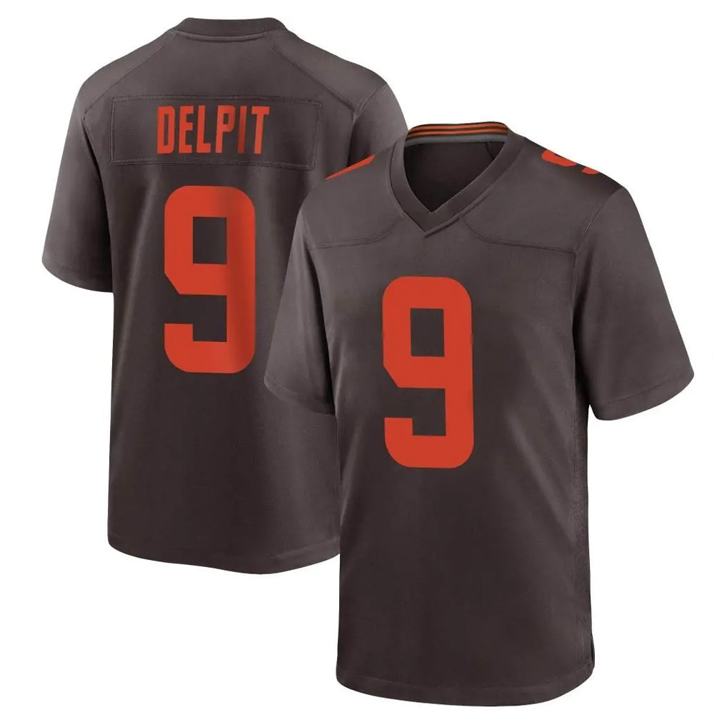 Kooe C.Browns #9 Grant Delpit Player Brown Alternate Home Game Stitched Jerseys