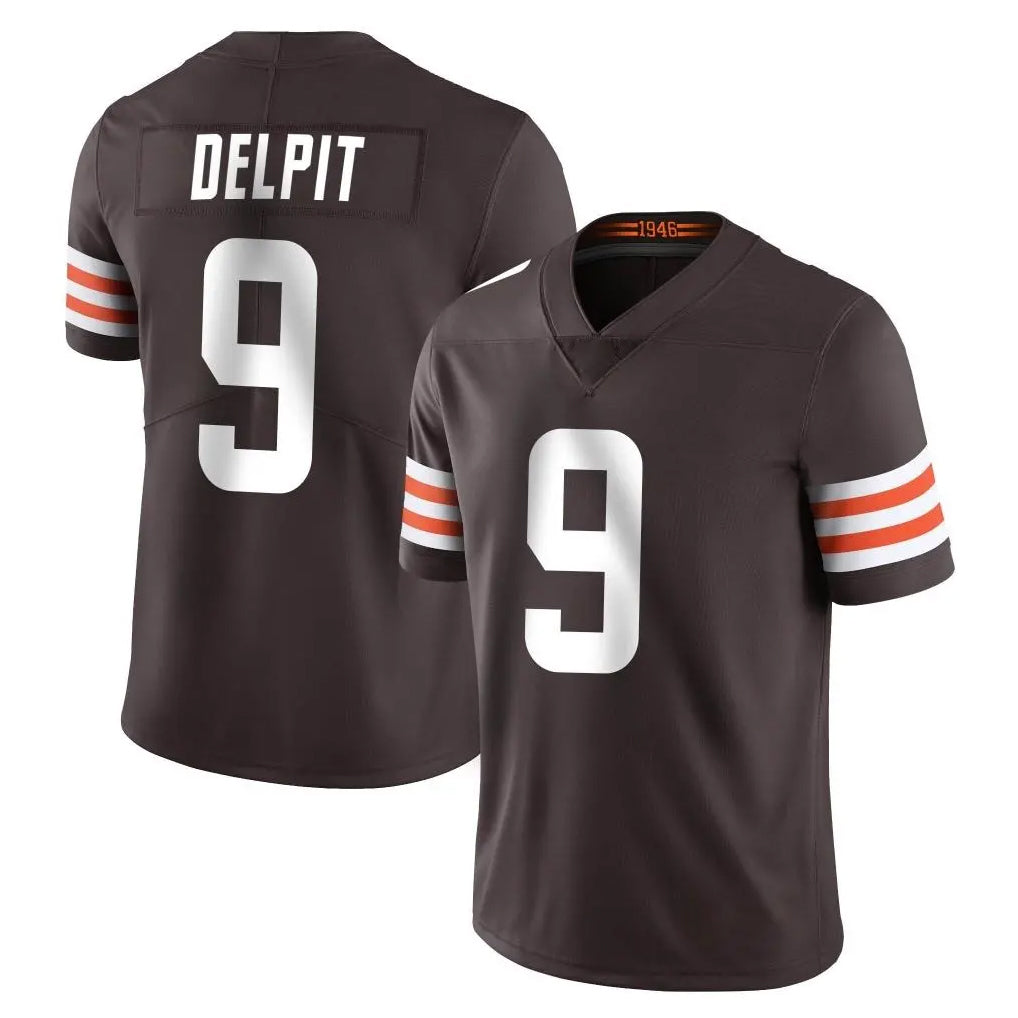Kooe C.Browns #9 Grant Delpit Player Brown Color Vapor Untouchable Limited Home Game Stitched Jerseys