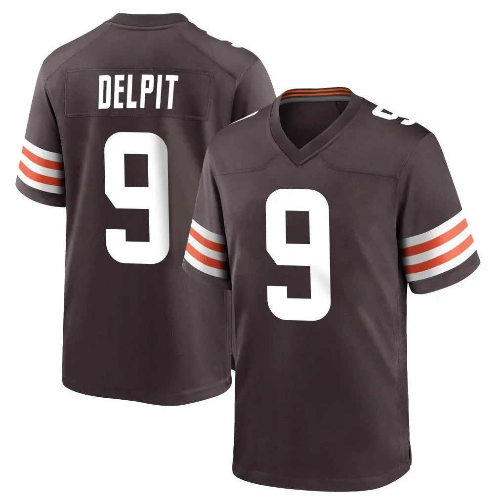 Kooe C.Browns #9 Grant Delpit Player Brown Home Game Stitched Jerseys