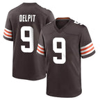 Kooe C.Browns #9 Grant Delpit Player Brown Home Game Stitched Jerseys