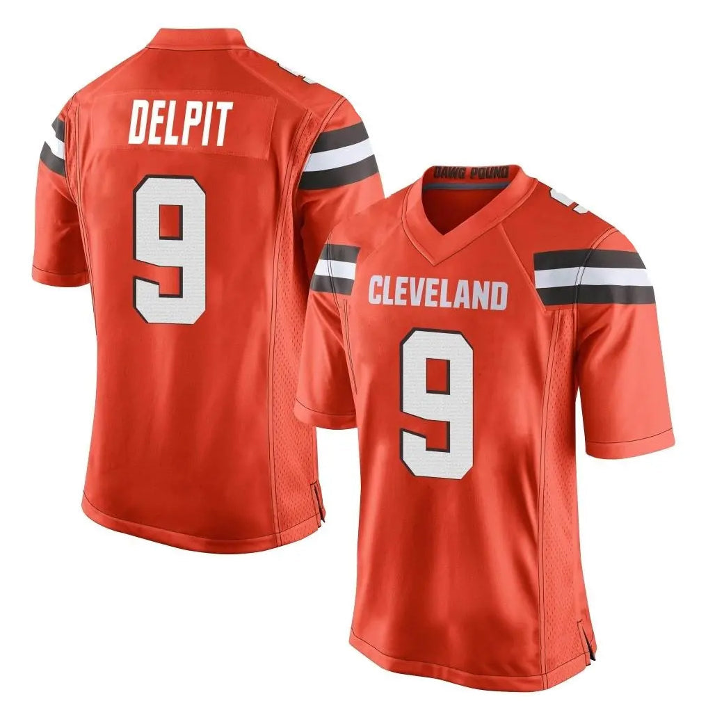 Kooe C.Browns #9 Grant Delpit Player Orange Home Game Stitched Jerseys