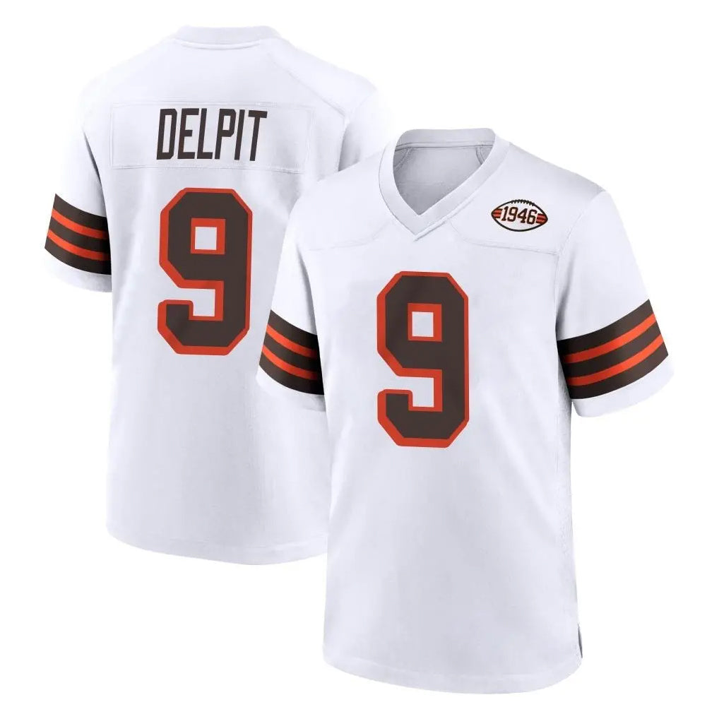 Kooe C.Browns #9 Grant Delpit Player White Alternate Home Game Stitched Jerseys