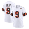Kooe C.Browns #9 Grant Delpit Player White Alternate Home Game Stitched Jerseys