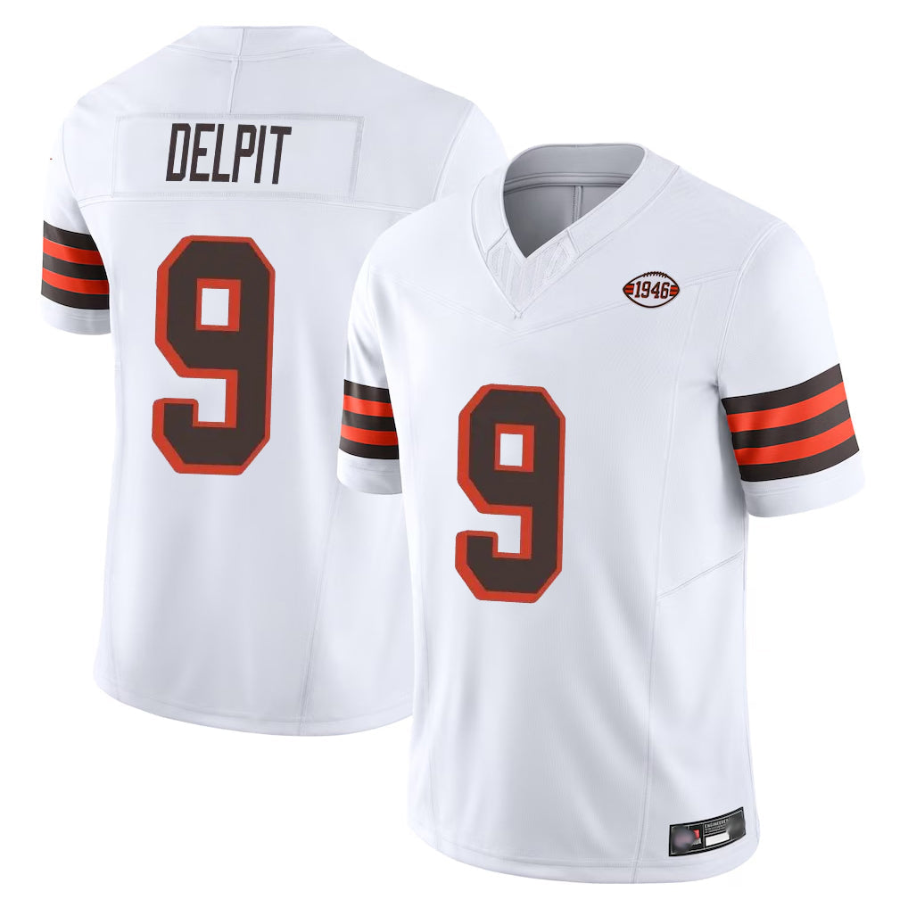 Kooe C.Browns #9 Grant Delpit Player White Limited Vapor F.U.S.E. Alternate Game Stitched Jerseys