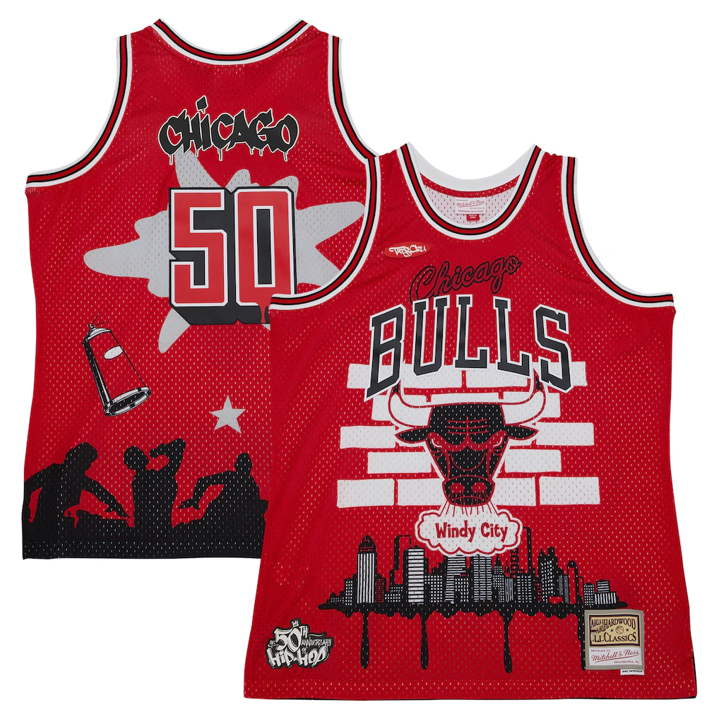 Kooe C.Bulls Mitchell & Ness x Tats Cru Red Hardwood Classics Fashion Jerseys