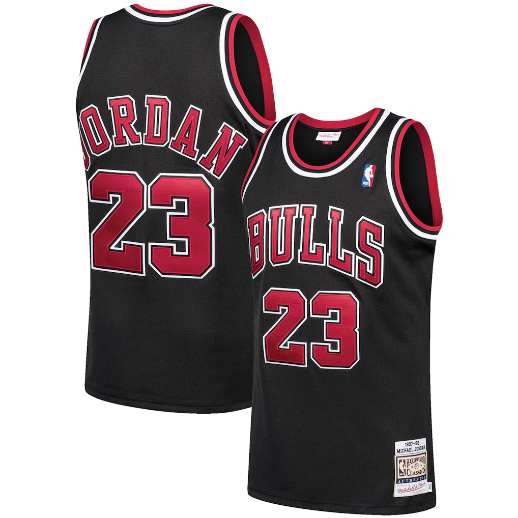 Kooe C.Bulls #23 Michael Jordan Mitchell & Ness Black 1997-98 Hardwood Classics Authentic Jerseys