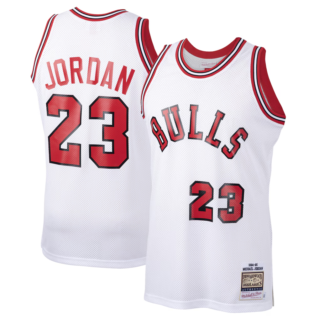 Kooe C.Bulls #23 Michael Jordan Mitchell & Ness White 1984-85 Hardwood Classics Rookie Authentic Jerseys