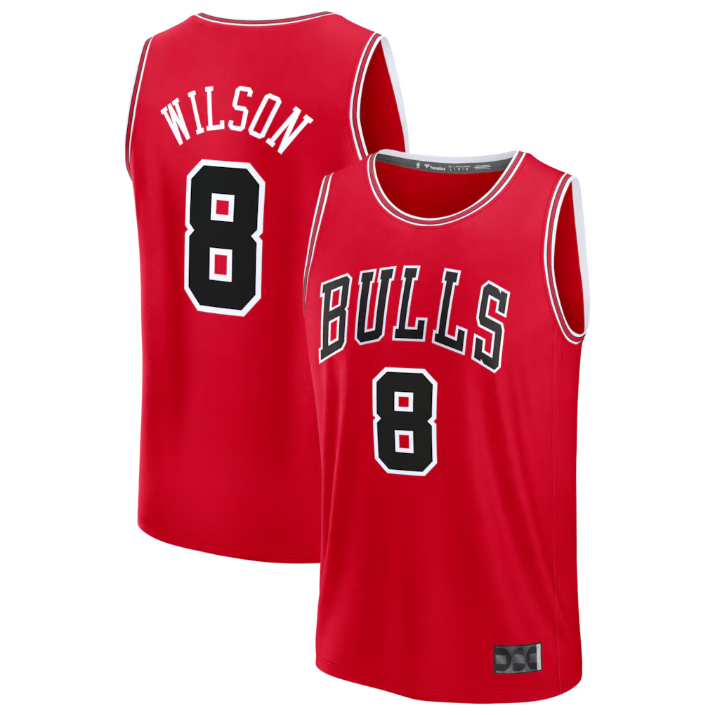 Kooe C.Bulls #8 Caleb Wilson Red 2026 Draft First Round Pick Fast Break Jerseys - Icon Edition