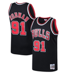 Kooe C.Bulls #91 Dennis Rodman Mitchell & Ness Black 199798 Hardwood Classics Swingman Jerseys