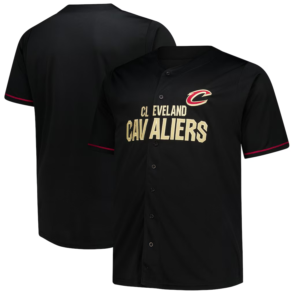 Kooe C.Cavaliers Black Big & Tall Pop Full-Button Jerseys