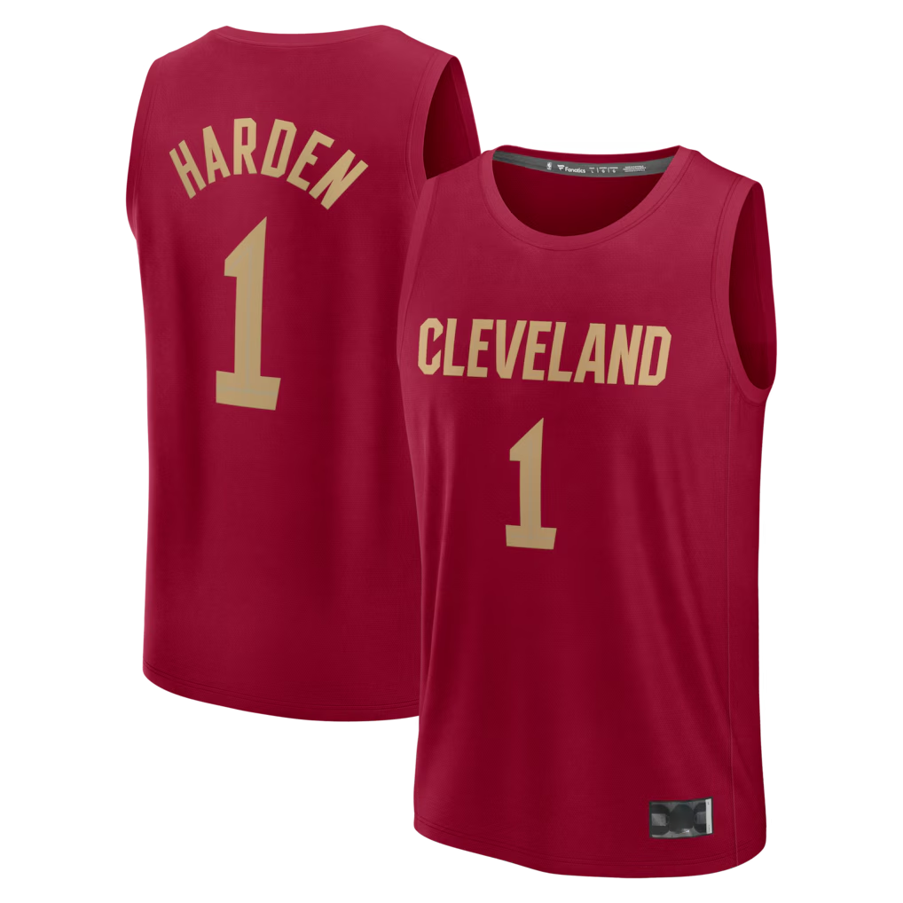 Kooe C.Cavaliers #1 James Harden  Wine Fast Break Replica Jerseys - Icon Edition