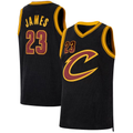 Kooe C.Cavaliers #23 LeBron James Black Forever King Authentic Jerseys