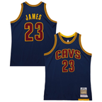 Kooe C.Cavaliers #23 LeBron James Mitchell & Ness Navy Big & Tall 201516 Swingman Jerseys
