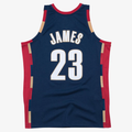 Kooe C.Cavaliers #23 LeBron James Mitchell & Ness Navy Hardwood Classics Swingman Jerseys
