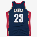 Kooe C.Cavaliers #23 LeBron James Mitchell & Ness Navy Hardwood Classics Swingman Jerseys
