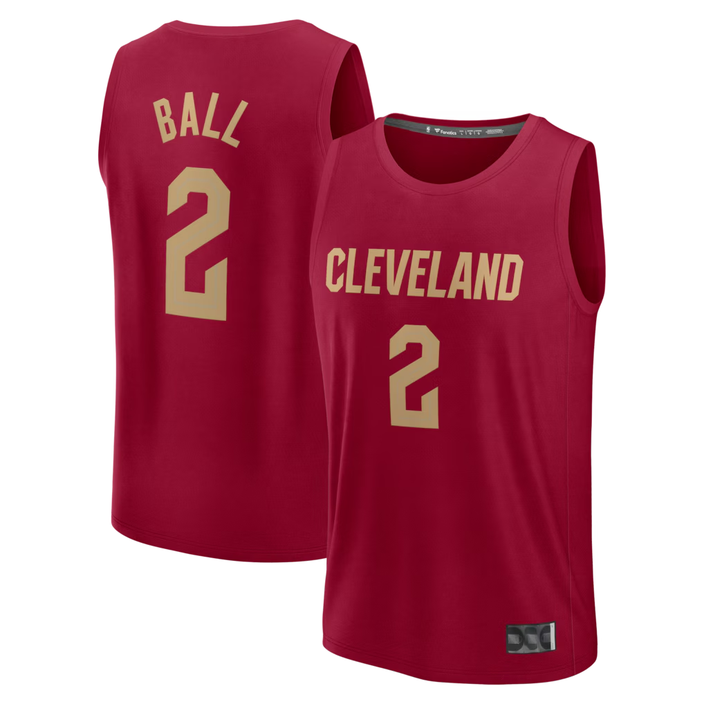 Kooe C.Cavaliers #2 Lonzo Ball Wine Fast Break Replica Jerseys - Icon Edition