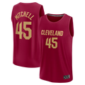 Kooe C.Cavaliers #45 Donovan Mitchell Wine Fast Break Replica Jerseys - Icon Edition
