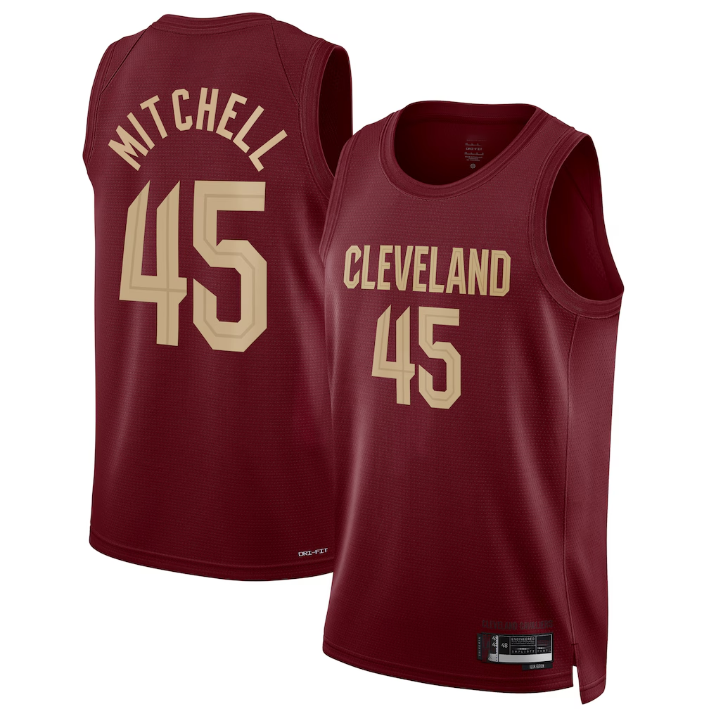 Kooe C.Cavaliers #45 Donovan Mitchell Wine Swingman Jerseys - Icon Edition
