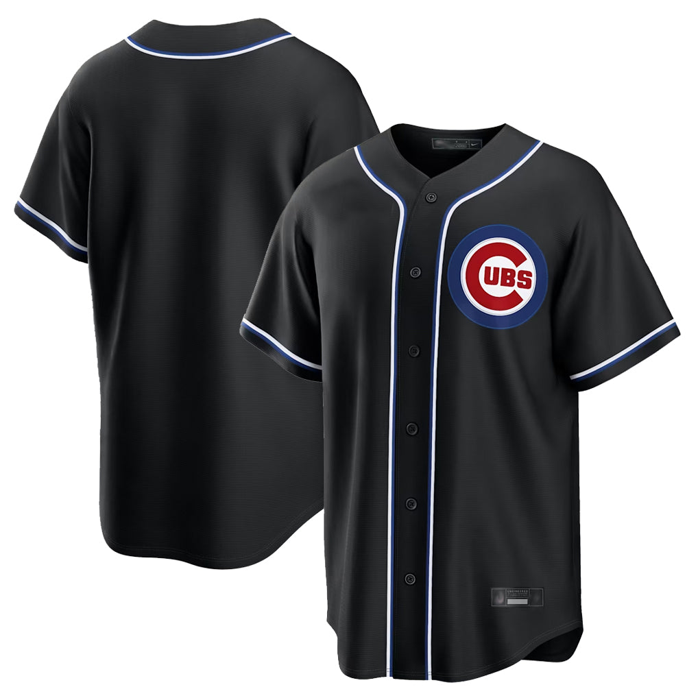 Kooe C.Cubs Black Home Game Blank Player Stitched Jerseys