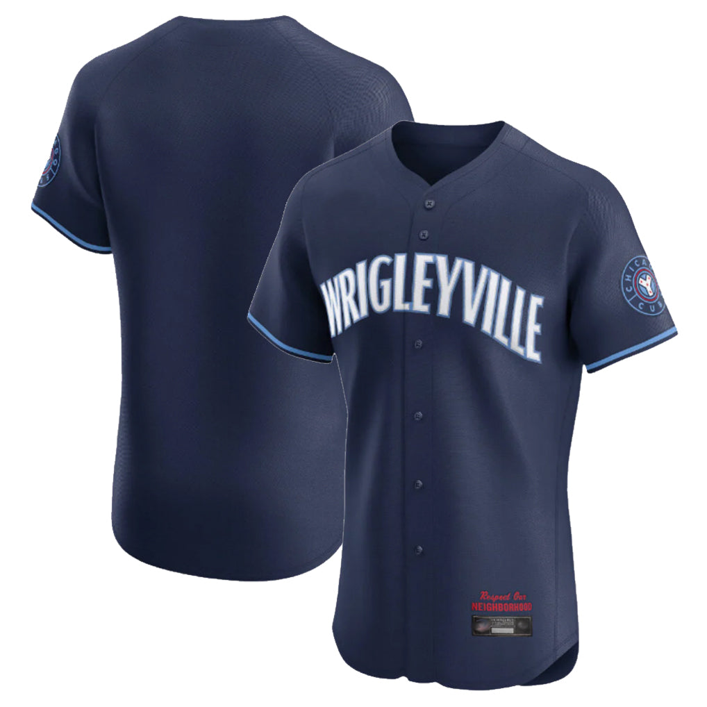 Kooe C.Cubs Navy City Connect Limited Elite Home Game Blank Player Stitched Jerseys