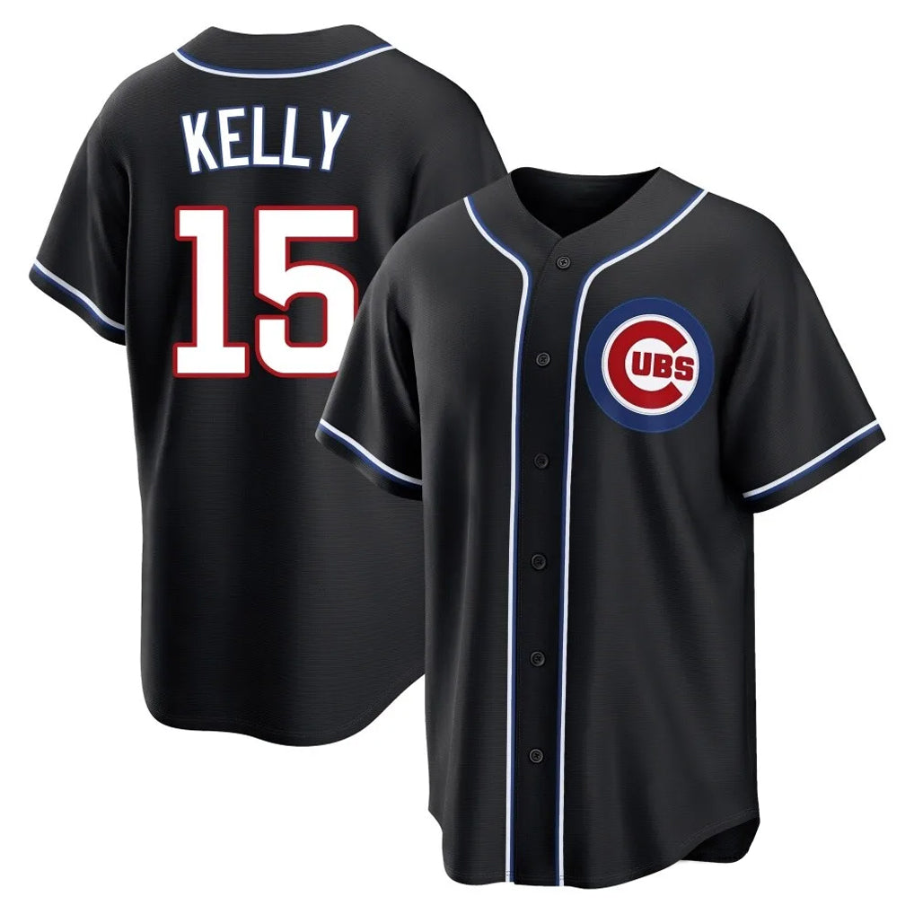 Kooe C.Cubs #15 Carson Kelly Player Black Fashion Out Game Stitched Jerseys