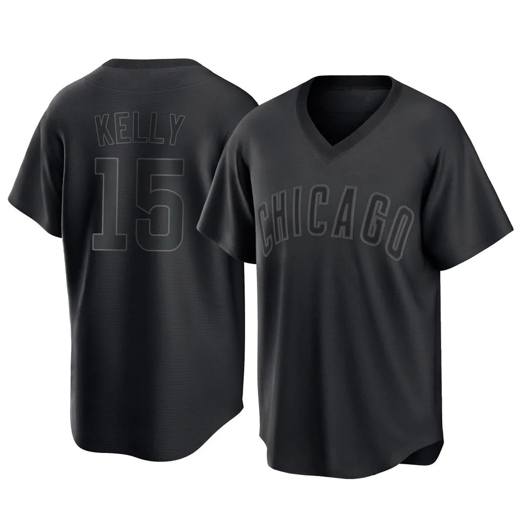 Kooe C.Cubs #15 Carson Kelly Player Black T-shirt Home Game Stitched Jerseys
