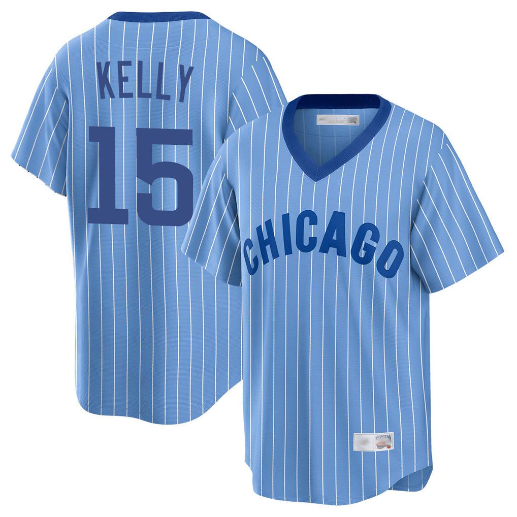 Kooe C.Cubs #15 Carson Kelly Player Blue T-shirt Cooperstown Collection Limited Stitched Jerseys