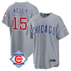 Kooe C.Cubs #15 Carson Kelly Player Gray 150th Anniversary Home Game Stitched Jerseys