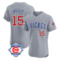 Kooe C.Cubs #15 Carson Kelly Player Gray Road 150th Anniversary Limited Elite Home Stitched Jerseys