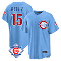 Kooe C.Cubs #15 Carson Kelly Player Light Blue 150th Anniversary Home Game Stitched Jerseys