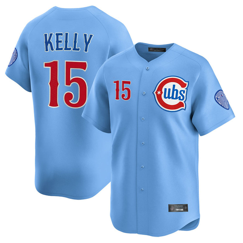 Kooe C.Cubs #15 Carson Kelly Player Light Blue Limited Home Stitched Jerseys