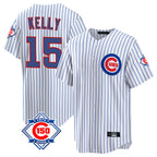 Kooe C.Cubs #15 Carson Kelly Player White 150th Anniversary Home Game Stitched Jerseys