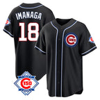 Kooe C.Cubs #18 Shota Imanaga Player Black Fashion Out 150th Anniversary Game Stitched Jerseys