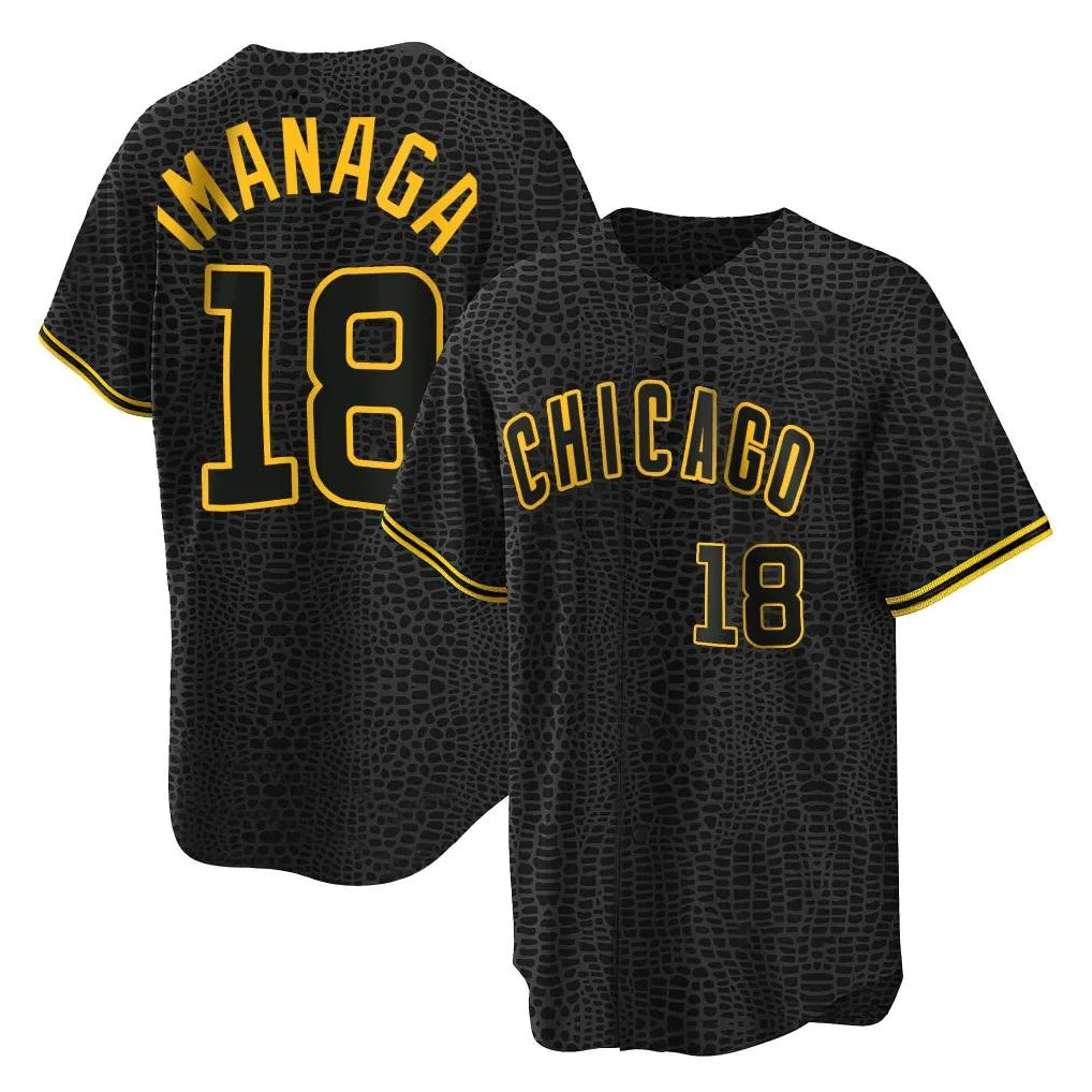 Kooe C.Cubs #18 Shota Imanaga Player Black Snake Skin City Game Stitched Jerseys