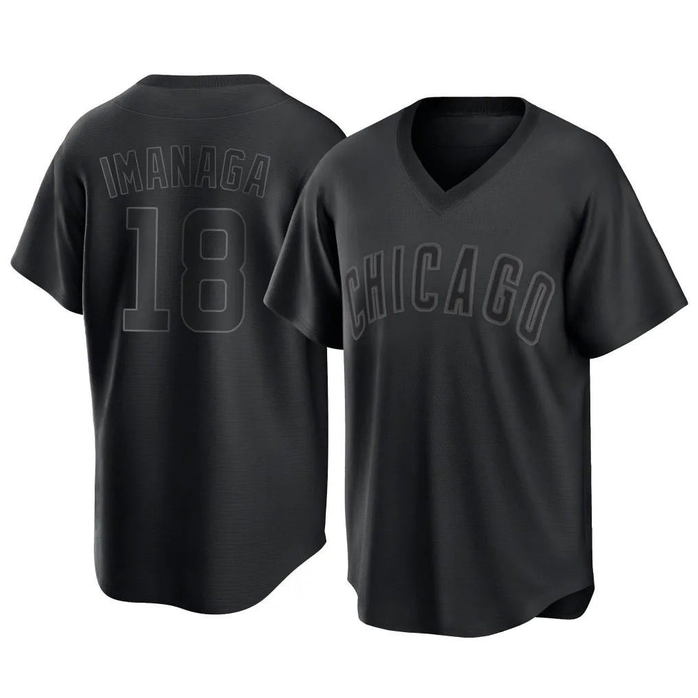 Kooe C.Cubs #18 Shota Imanaga Player Black T-shirt Home Game Stitched Jerseys