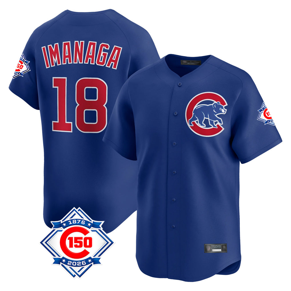 Kooe C.Cubs #18 Shota Imanaga Player Royal 150th Anniversary Limited Home Stitched Jerseys