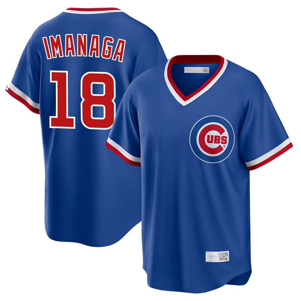 Kooe C.Cubs #18 Shota Imanaga Player Royal T-shirt Cooperstown Collection Limited Stitched Jerseys