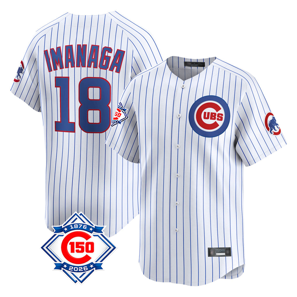 Kooe C.Cubs #18 Shota Imanaga Player White 150th Anniversary Limited Home Game Stitched Jerseys