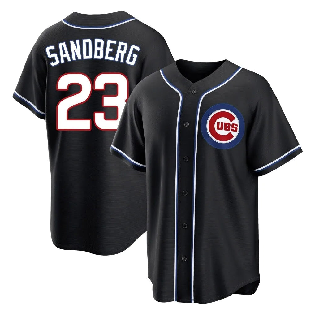 Kooe C.Cubs #23 Ryne Sandberg Player Black Fashion Out Game Stitched Jerseys
