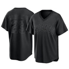 Kooe C.Cubs #23 Ryne Sandberg Player Black T-shirt Home Game Stitched Jerseys